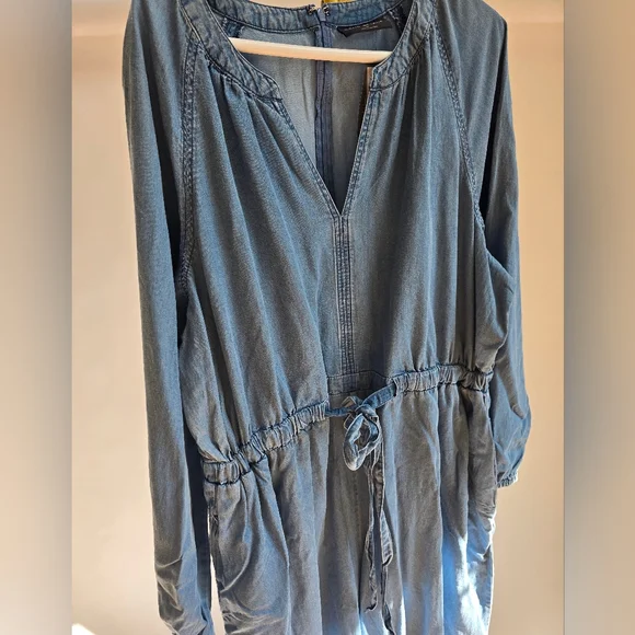 Lane Bryant Light Blue Chambray 22 NWT Jumpsuit Long Sleeves - Picture 8 of 11